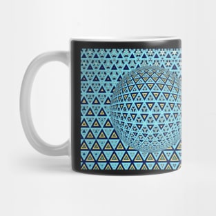 similar shaped mosaic tiles design over a 3D sphere Mug